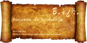 Beczkes Ábrahám névjegykártya